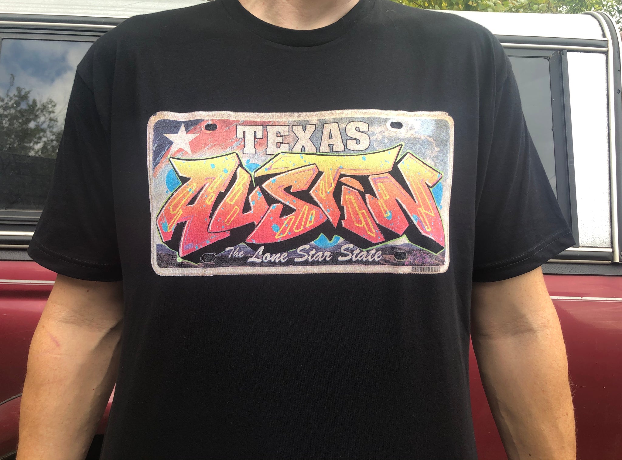 Limited Edition "Austin" Texas license plate T shirt